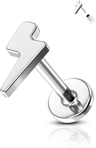 Agrewd Minimalist Herz Stern Flash Knorpel Ohrstecker G23 Voll Titan Vorwärts Helix Tragus Ohrringe Flach Rückseite Internes Gewinde 16G Lippe Labret Medusa Piercing Schmuck für Frauen, Titan