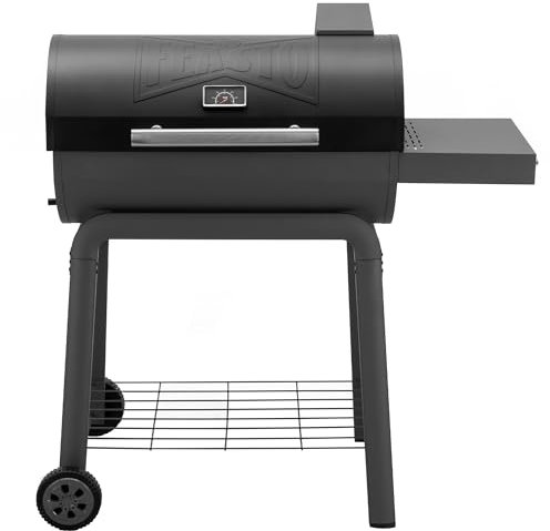Feasto Barbecue a carbonella con tavolino, 76 cm, resistente griglia per barbecue all'aperto con 647 mq in area di cottura per barbecue all'aperto in cortile, patio e feste, nero