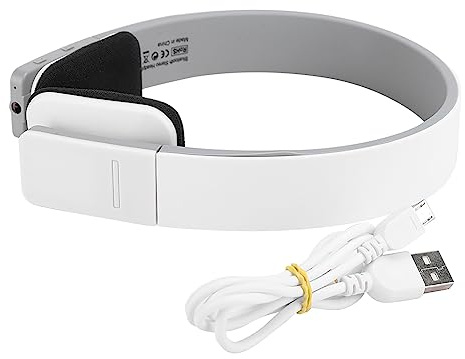 lvifloae BQ618 Wireless Bluetooth Headphones Over Ear Stereo Bass Sports Headset for Running Gym Hands Foldable Earphones with Microphone White Sweatproof Fitness Headset
