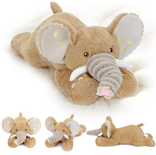 shownicer Plüschtier Elefant Kuscheltier Stofftier Kawaii Plüsch Schlafbegleitung Kissen Spielzeug Geschenk für Freunde Kinder (Braun, 50cm) | Kawaii Plüsch, Schlafbegleitung, Kissen Spielzeug, Geschenk für Freunde Kinder