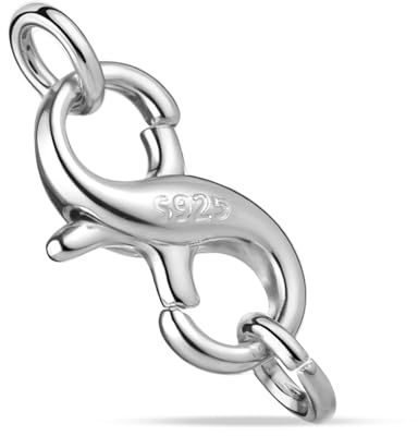 1 Pcs Double Opening Lobster Clasp, Necklace Extender Clasp and Closures | S925 Sterling Silver, Jewelry Shortener Enhancer Connector, for DIY Bracelet Anklet Making