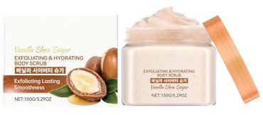 Body Scrub Vanilla, Vanilla Shea Zucker Körperpeeling, Body Exfoliator, Feuchtigkeitsspendendes Körperpeeling, Body Skin Care Scrub For Bikini Area, Neck, Dry & Dull Skin (01)