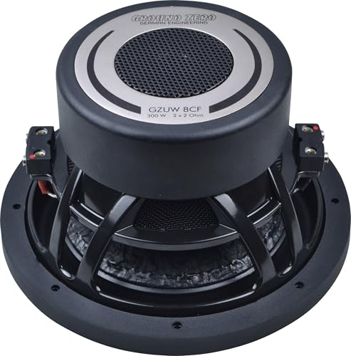 Ground Zero GZUW 8CF – 8 Zoll Subwoofer für präzisen & tiefen Bass im Auto, 300W RMS, 2x2 Ohm, kompakt für kleines Gehäuse