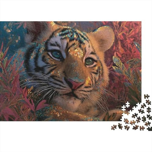 Tigerjunge Puzzle für Erwachsene 1000 Teile Puzzle Wildnis Dschungel 1000 Teile Puzzle Spiel Entspannung Wohnkultur 70x50cm/1000pcs