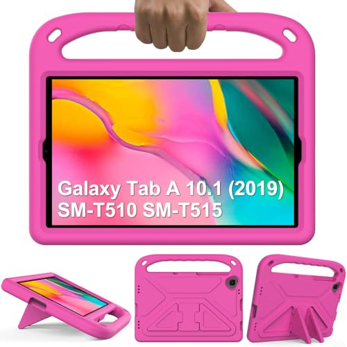 GOZOPO Enfants Coque pour Samsung Galaxy Tab A 10.1 (2019) SM-T510 SM-T515 | Léger Résistant aux Chocs Étui avec Support - Rose