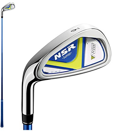 Vänsterhänt golfjärn för barn, # 7 eller # 9 kolaxelstålhuvud.R Flex Junior Träningsklubb med boll och tee.Förbättra Swing Control & Accuracy för nybörjare pojkar tjejer