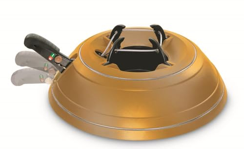 Krinner 94004 Christbaumständer Vario Classic für Bäume bis 2,6m in Sonderlackierung gold, Wasser einfüllbar