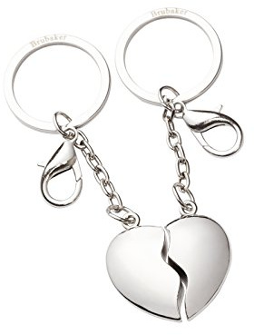 BRUBAKER Partner Anhänger Herz Schlüsselanhänger Joined Heart Ohne Gravur