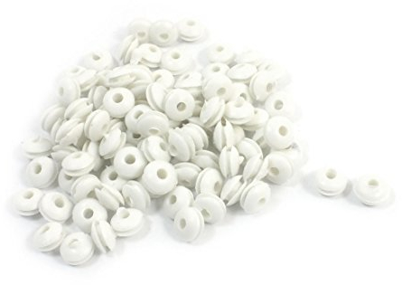 sourcing map 100Pcs 3mm x 7mm White Rubber Cable Grommet Gasket Ring for RC Plane