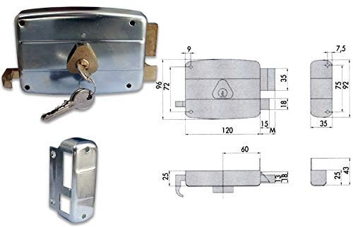 Cisa 5694 50421-70-2 Serrure applique cylindre fixe gauche