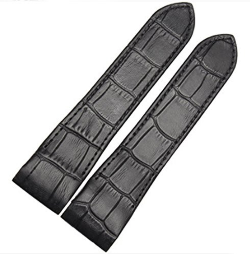 Richie strap Ersatzarmband für Cartier Santos 100XL W20106 x 8, 20 mm/23 mm, Schwarz / Braun, Schwarz , 20 mm, Riemen