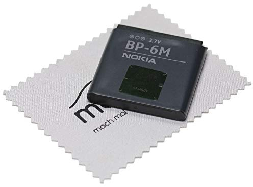 Akku für Nokia Original BP-6M LiPolymer mit Hologramm für Nokia 3250, 6151, 6233, 6234, 6280, 6288, 9300, N73, N77, N93 mit mungoo Displayputztuch