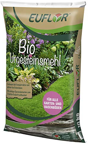 Euflor - Farina di roccia biologica, sacco da 10 kg • Per la rigenerazione biologica • attiva la vita del terreno • promuove la salute delle superfici prate • Per l'uso in agricoltura biologica