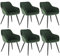 WOLTU Esszimmerstühle 6er Set Esszimmerstuhl Küchenstuhl Polsterstuhl Design Stuhl mit Armlehnen, mit Sitzfläche aus Samt, Gestell aus Metall, modern, Dunkelgrün, BH93dgn-6
