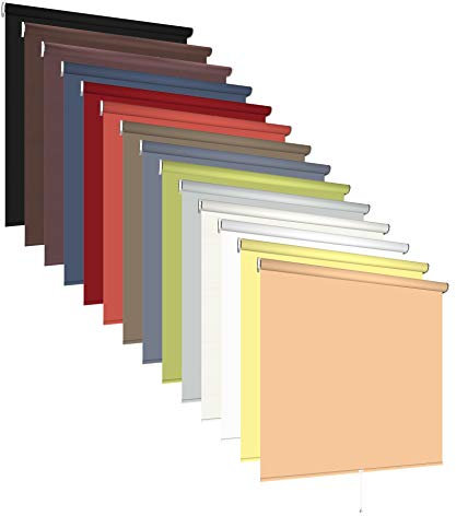 Verdunkelungsrollo Springrollo Klemmfix Rollo ohne Bohren 13 Farben lichtundurchlässig verdunkelnd abdunkelnd Fenster Klemmträger Klemmrollo Vorhang Verdunklung (Größe 62 x 180 cm, Farbe Schwarz)