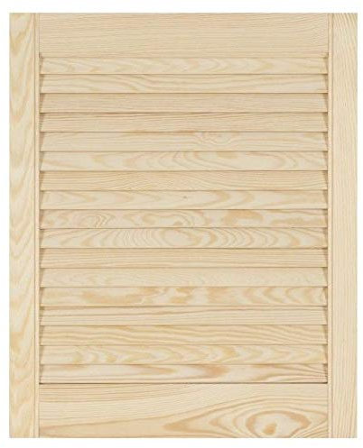 Puerta de Louvre Madera de pino Abierta Listo para pintar Puertas internas de armario de Louvre Puertas de armario con listones Varios tamaños (606 mm (24 ) de altura 494 mm (17.2 ) de ancho)