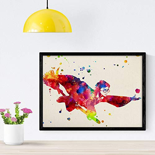 Nacnic Harry Potter 3 Poster 3 Aquarellstil. Filmfilme, Filme und Akteure. Poster von alten Filmen mit Aquarellstil. A4-Größe mit Rahmen