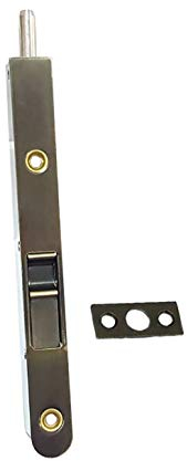 QCAA Flush Bolt, 7, Solid Brass Face Plate, Brushed Antique Brass, 1 Pack, Made in Taiwan