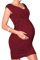 Chaconka Robe de Maternité Ete sans Manches Couleur Unie Elegante Femme Enceinte Vêtements de Maternité Manches Courtes Robe Moulante Sexy Robe Grossesse Taille Haute Plissé