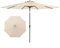 GYMAX Ombrellone da Giardino 3x3 M, 8 Stecche, Manovella, Parasole Inclinabile 25° in Poliestere, Palo in Metallo, Ideale per Cortile, Terrazzo, Mare (BEIGE)