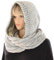 MEIBAOGE Femmes Hiver Tricot Capuche Infinity Écharpe Coupe-Vent Châle Wrap Cache-Cou Cache-Cou, Écharpe À Capuche-Gris Clair