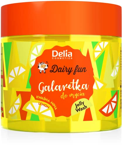 Delia Cosmetics - Dairy Fun - Gelatina per Igiene Corpo alla Limone - Purifica e Rinfresca - Idrata, Nutre, Rigenera - Pelle Profumata e Liscia, Fragranza di Limone Tropicale - Estratti Naturali -350g