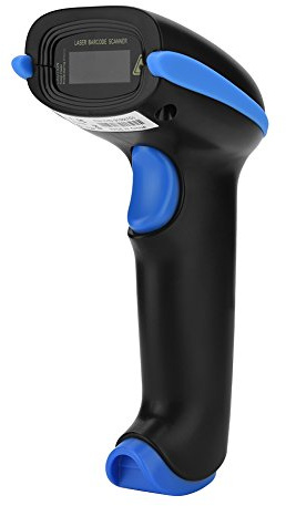 Scanner-Lesegerät, Drahtloser Barcode-Handscanner, 2,4 GHz, Zwei Verbindungsmodi, Hohe Empfindlichkeit für Lager, Supermarkt, Hotel und Mehr(Blau)