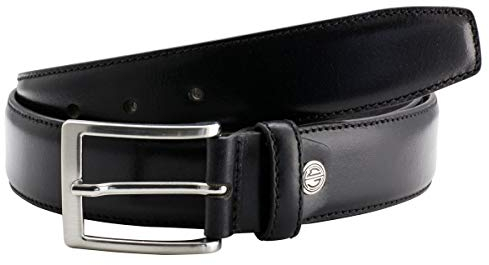 LINDENMANN Anzug-Ledergürtel Herren35 mm Vollrind schwarz, Farbe/Color:schwarz, Size US/EU:Bundweite 145 cm Gesamtlänge 160 cm W 54 XXXXXL