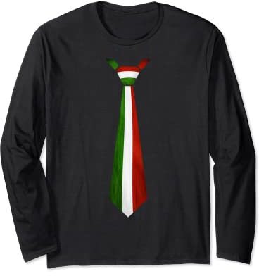 Italienische Flagge Krawatte T-Shirt Geschenk für Italiener Langarmshirt