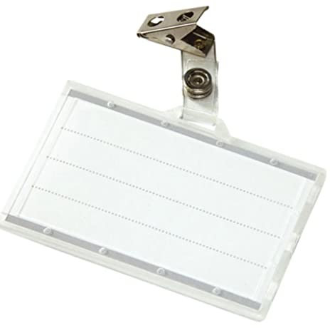 PORTA BADGE IN PVC CARTELLINO CON CLIP PINZETTA tesserino tessera da lavoro