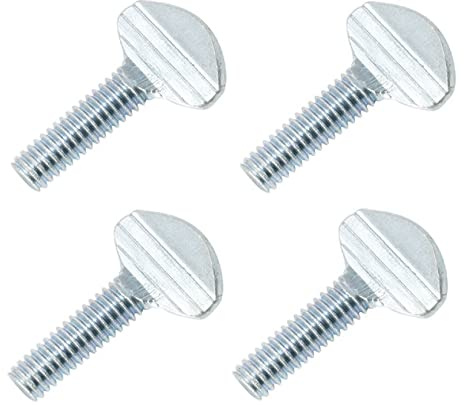 TERF® M6 X 60mm Thumb Screw Wing Bolt M6 (6mm) X 60mm Steel Spade Head No Shoulder Thumb Screw Bolts - Pack of 4