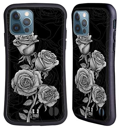 Head Case Designs Rose Litografie Boccioli Custodia Cover Ibrida Compatibile con Apple iPhone 12 / iPhone 12 PRO