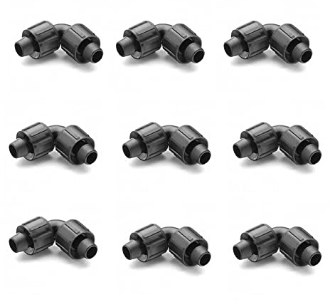 GNCGarden [Pack 50] Codo para Cinta de riego 16mm. Permite la unión de Cinta de riego por Goteo de 16 mm Mediante Enlace Codo roscado. Manguito acodado para Cinta de riego