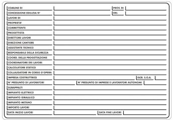 Briconess.com Cartello in polionda resistente per autorizzazioni cantiere - 88x68 cm.