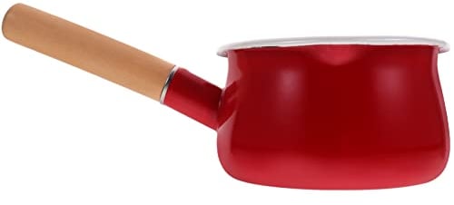 UPKOCH Stew Pot Enamel Cooking Pot Noodle Pot Hot Pot Melting Pot with Pour Spout Stock Pot Enamelware Saucepan Pan Mini Simmer Pot Water Bath Scoop Pasta Pot Wood Baby Chocolate Thicken