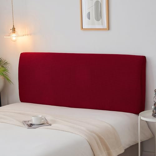 Duories Kopfteilbezug für Bett,Stretch Bett Kopfteil Husse,Dehnbare Saubdichte Schutzhülle Bett Kopfteil Bezug Bettkopfteil Hussen Abdeckung Cover für Gepolsterte Schlafzimmer Kopfteil,170-190cm Rot