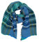 Leslii Damen-Schal Karo-Muster karierter Schal mit Farbverlauf weicher Muster-Schal Made in Italy (blau)