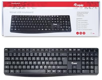 Equip Tastiera USB cablata 245215, layout US/International (QWERTY)