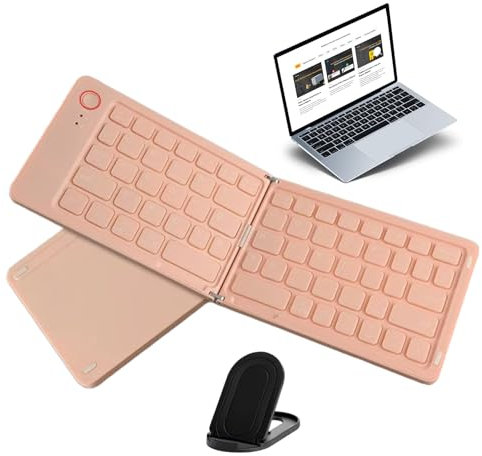 Teksome Teclado Plegable inalámbrico,Teclado de Viaje Plegable - Teclado Plegable para la mayoría de tabletas, portátiles y teléfo Inteligentes, fácil de Cambiar hasta 3 Dispositivos