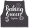 Schürze - Backschürze Damen Frauen - Baking Queen I Backkönigin mit Name I Geschenk Hobby Bäckerin I Backen Geschenkideen - 85x69 - Anthrazit - backkönigin-schürze bäckerschürze back