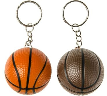 Porte-Clé Ballon de Basket en Mousse - Couleur Orange ou Marron Aléatoire - à l'unité