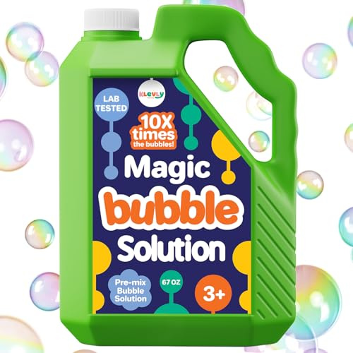 67 OZ Iridescent Bubble Solution Refill | Non-Toxic Pre-Mix Bubble Refill Solution No Mixing or Measuring Required | Bubbles for Kids | Bubbles Bulk | Bubble Machine Solution | Giant Bubbles (67 OZ)
