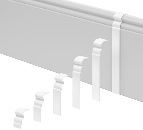 REESE Verbinder für Sockelleisten | 18 x 60 mm | Weiß | passgenau | Profil Hamburg/Berlin | einfache Montage ohne Bohren | strapazierfähig