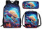 chaqlin Ocean Sea Turtle Rucksack für Mädchen Jungen Zurück zu Schultaschen Set mit Bleistift-Etui und Mittagessen Taschen 3-teilige Schultaschen Set für Kinder Teens Bagpack Reise Großer Rucksack