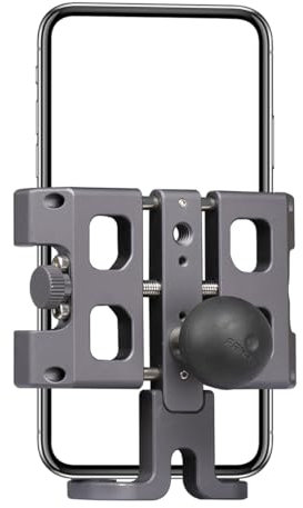 FANAUE Support de téléphone portable moto en alliage d'aluminium avec tête sphérique de 1 pouce, compatible avec support RAM à double bras de type B, adapté pour smartphone de 5,5 à 7 pouces.