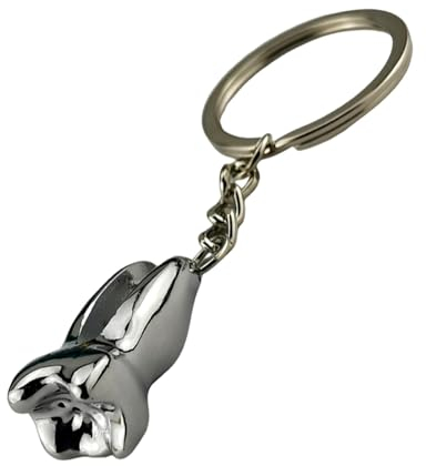 Zahnform-Schlüsselanhänger, Zahn-Schlüsselanhänger, kreatives Zahn-Design, hängende Zahnform, Legierung, niedlicher Zahn-Schlüsselanhänger, Zahnornament-Schlüsselanhänger, Zahnarzt-Geschenk,