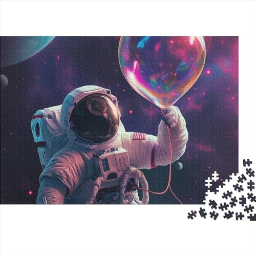 SANDUOHUA EIN Astronaut im Weltraum hält einen Ballon 1000-teiliges Puzzle Erwachsener, Impossible Puzzle,schöne Geschenkidee 1000pcs (75x50cm)