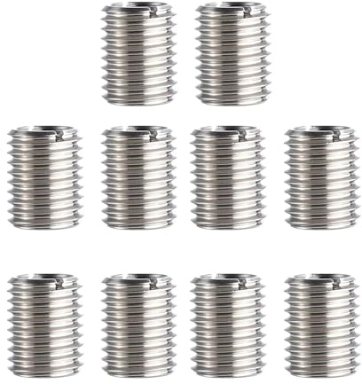 10 inserti filettati M12 su M8, 18 mm di lunghezza, adattatore filettato x 1,75 filettatura esterna dado riduttore M8 1,25, inserti filettati interni in acciaio inox, manicotto di riparazione