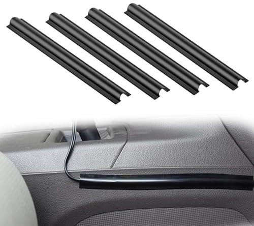 Wogomz 4 PCS Car Concealed Wire Sleeve, PVC Self-Adhesive Auto Cable Hidden Protector, Vehicle Split Sleeving Wire Cord Organizer, Tubing Cable Sleeve for USB, Audio and Video Line