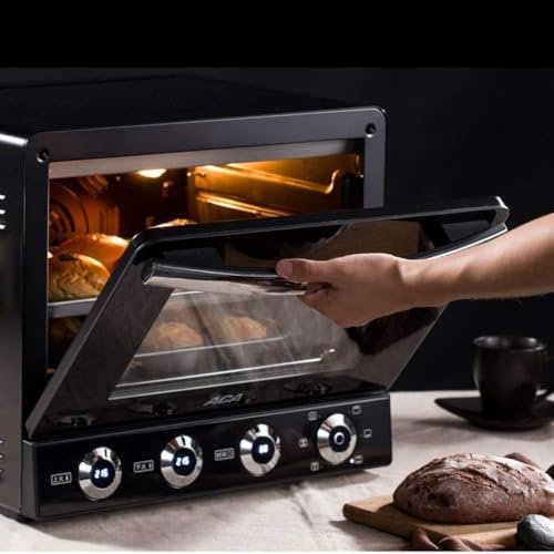 Wrobelax 38L Convection Ovens， Toaster Oven， Non-Stick Liner， 2 Decker Ovens With Crumb Tray， Griddle And Lid， Rotisserie Oven， Easy Bake Oven For Kids， Black Useful
